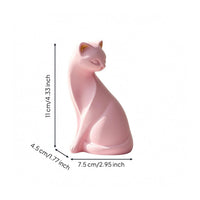 Coral Cat Figurine Matte Finish Home Decor Decoration Small House Decoration for Living Room