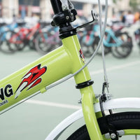 20-Inch Folding Bike Foldable Design Portable Transport Bike Adjustable Seat Foldable Single-Speed Bike for Students, Teens, School Grounds, Commuting