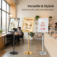 A4 Sign Holder Stand, Floor Standing Poster Stand, Adjustable Sign Holder Stand, Metal Sign Holder Floor Standing, Weighted Base Sign Holder