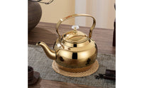 Decorative Knob Stainless Steel Tea Kettle Flat Base Tea Kettle Polished Cookware Easy to Clean