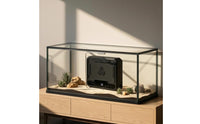 Pet Fan Heater with Digital Display Compact Enclosure Heater with Metal Support Frame Slim for Reptile Owners, Terrariums