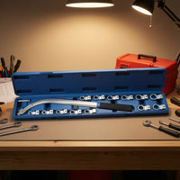 15 Pieces Drive Belt Tool Set with Ratcheting Wrench Compact Drive Belt Wrench Set Hard-to-Reach for Mechanics