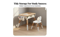 Kids Table and Chair Set Rounded Edges Kids Table and 2 Chairs Set Ergonomic Design for Young Children, Preschoolers, Playroom, Daycare, Classroom