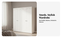 Printed Steel Wardrobe Humidity-Resistant-Resistant Metal Clothes Armoire Large Capacity Steel Clothing Cabinet for Renters, Adults, Dormitory