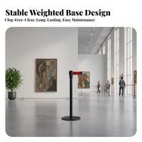 Weighted Base Retractable Belt Stanchion Long-Lasting Construction Queue Line Barrier Post Easy Assembly Crowd Control Barrier Post for Event Organizers, Security Personnel, Business Owners, Airports, Hotels, Retail Shop S, Events
