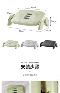 新款家用踩脚凳办公室桌下脚踏板防翘二郎腿神器沙发搁脚凳放脚垫 棕色 四档高度☆角度可调