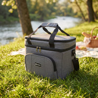 Soft-Sided Insulated Cooler Bag Wipe-Clean Cooler Bag with Zip Pocket Portable Leakproof for Picnic, Camping, Travel