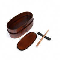 Wooden Bento Box Traditional Container Natural for Office Workers, Students