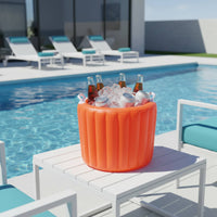 Easy to Inflate PVC Ice Tub Portable Inflatable Ice Container Lightweight Inflatable Beer Container Sturdy and Long-Lasting for Outdoor, Barbecue, Picnic
