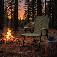 Folding Recliner Chair Carry Handle Reclining Camping Chair Foldable Outdoor Seating