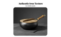 Hand Hammered Iron Wok Nonstick Surface Traditional Chinese Wok Small Iron Frying Pan Even Heat Distribution Sturdy Duty