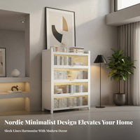 particle-resistantResistant Floor-Standing Cabinet with Fluted Doors Ample Storage one-piece Large Capacity Home Furniture upright Space-Saving for Children, Book Lovers, Homeowners, Study Room, Bedroom, Hallway