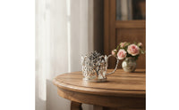 Decorative Metal Cup Holder Openwork Cup Holder with Handle Floral Lightweight for Hosts, Table Setting, Tea Service