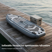 Inflatable Fishing Stand-up Paddleboard with Outriggers Lightweight Fishing Paddle Board Inflatable Upright Paddle Board