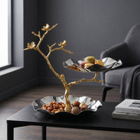 Serving Stand with Bowls Decorative Two-Tier Serving Platter Stable Two-Tier Fruit Bowl for Hosts