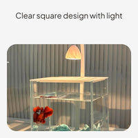 Mini Betta Fish Bowl Set, Crystal Glass, LED Desktop Decor
