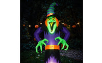 Giant Inflatable Witch with LED Lights Built-in LEDs Halloween Yard Inflatable Outdoor for Lawn