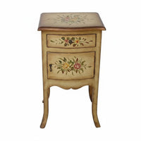 Hand-Painted Single-Drawer End Table Distressed Finish Nightstand Vintage design & decor Furniture Farmhouse Design for Interior Decorators, home dwellers, Renters, Bedroom, Living Room, Entryway, Small areas