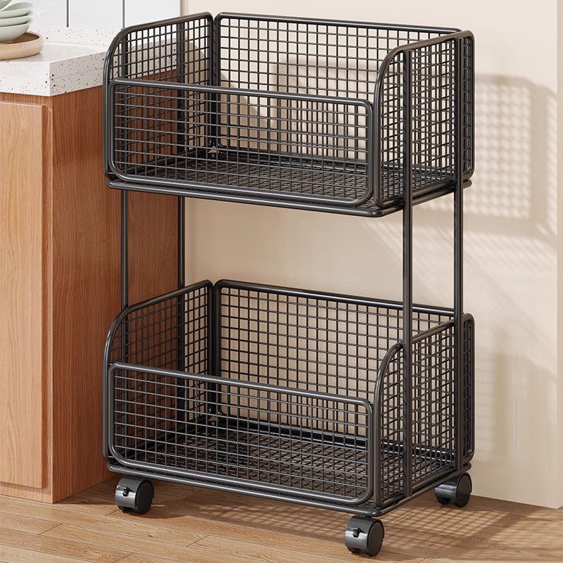 Kitchen Vegetable Storage Rack, Multi-tier Floor-standing Basket for Vegetables