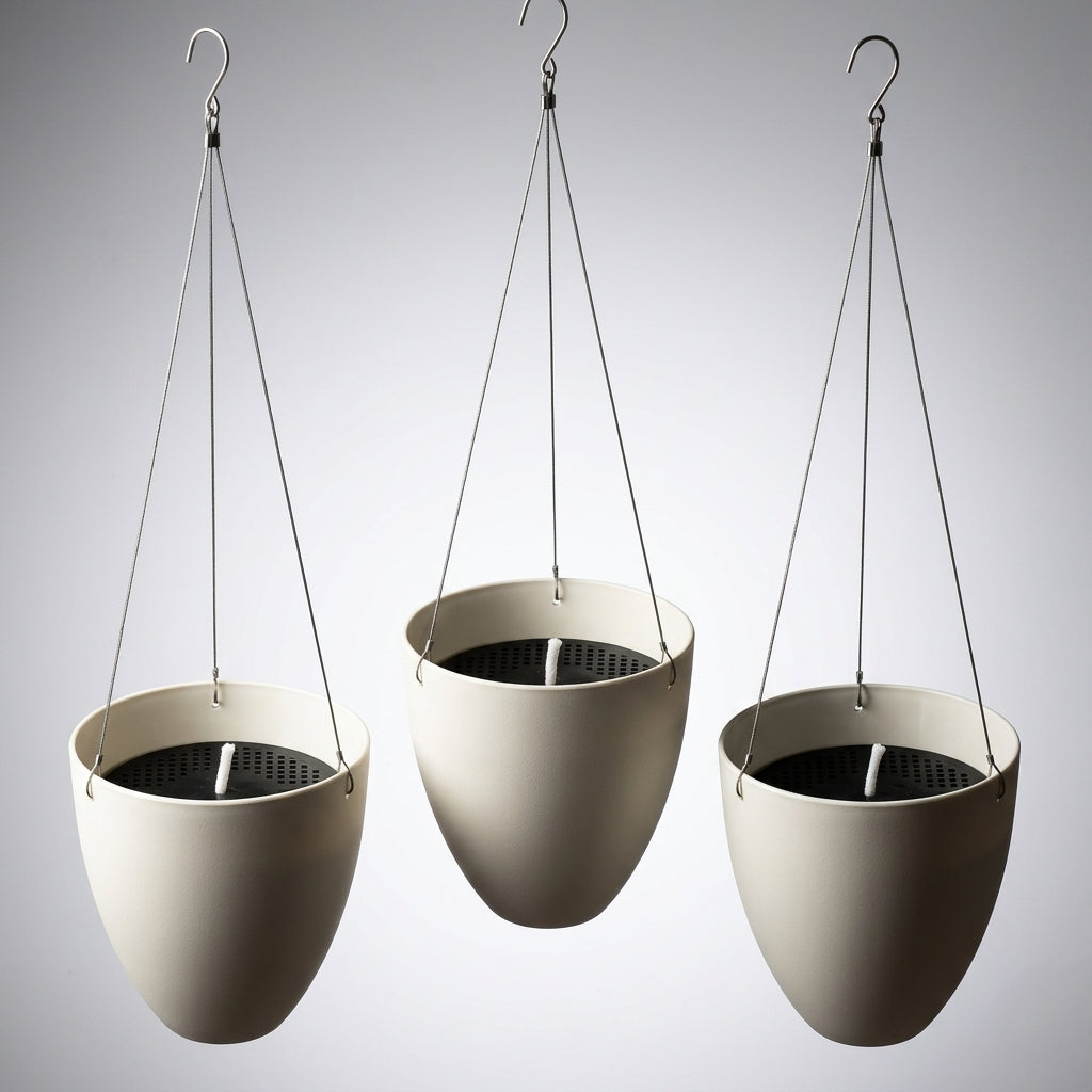 Plant Pots and Hanging Basket for Outdoor Plants, Round Tapered Hanging Plant with Chain and Saucer, Garden Planter for Indoor, Self Watering