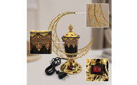 Ceramic Scent Dispenser with Metal Frame Decorative Electric Scent Dispenser Ornate for Home Decor, Prayer Spaces, Lounges