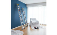 Telescopic Extension Ladder Heavy Duty Aluminum Straight Ladder Industrial Grade Access Equipment for Contractors, Professionals, Construction Site