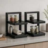 Multi-layer Adjustable Pot and Pan Storage Rack for Kitchen Counter and Cabinet