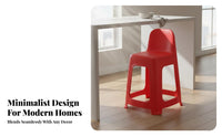Easy to Clean Stackable Plastic Stool Long-Lasting Plastic Stackable Stool Multi-Purpose Space-Saving for Children, Families, Living Room, Kitchen, Office, Waiting Area