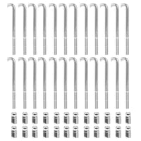 48 Pieces Banjo Hook and Nut Kit Banjo Tailpiece Hook Set Chrome Musical Instrument Parts for Repair, Replacement