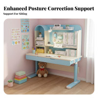 Ergonomic Design Adjustable Desk and Chair Set Tilted Desktop Adjustable kids' Study Station Rounded Corners children's Furniture Safe long-lasting for Students, Parents, school assignments, Homeschooling, Bedroom, Distance Learning