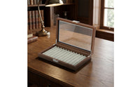 Wood-Grain 12-Slot Pen Organizer Walnut Pen Display Case Elegant Luxury for Collectors