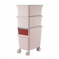 With casters Rolling Organizer container Stackable Design Storage Container Includes Lid adaptable Use for Students, home dwellers, activity area, Bedroom, Study Room, Closet