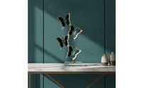 Crystal Butterfly Ornament Gold Tone Butterfly Decor with Crystal Polished Tabletop Sculpture for Living Room
