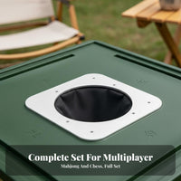 Non-Powered Mini Mahjong Set Lightweight Portable Mahjong Table Ideal Gift Polished Feel for Students, Travelers, Dormitory, Camping, Outdoor, Home Use