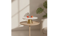 Round Tray with Pedestal Base Low-Height Fruit Plate with Metal Base Elegant Pedestal Fruit Tray Luxury for Coffee Table