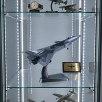 Fighter Jet Model with Display Stand Gray J-20 Model Preassembled Fighter Jet with Display Stand for Office Decor