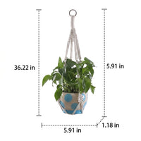Macrame Plant Hanger, Bohemian Hanging Planter for Indoor & Outdoor Use, Cream Plant Fiber Macrame Hanger for Home Garden Decor