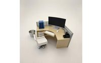 Miniature Office Desk Modern Miniature Desk with Chair Dollhouse Office Furniture Realistic Mini Books Ready to Display