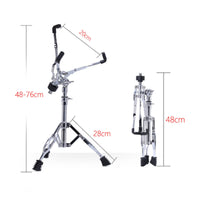 Non-Slip Rubber Feet Snare Drum Stand Foldable Tripod Drum Stand Heavy Duty for Drummers, Beginners, Stage Performance, Music Studio