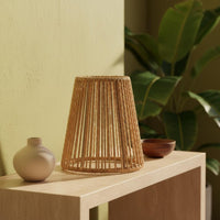 Handwoven Paper Rope Lamp Cover Natural Texture Paper Rope Light Shade Boho Decor Rattan Design Light Shade Rustic Charm for Hotel