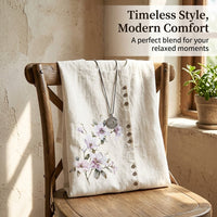 Going Out Tops for Women in Boho Style with Floral Embroidered Design, Linen Blend Summer for Airy Comfort, Plus Size Spring Clothes