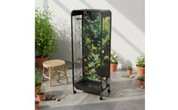 With Wheels Rolling Parrot Aviary Woodland Scenery Backdrop Large Flight Enclosure for Living Room, Indoor