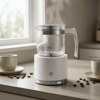 Automatic Milk Frother Two Whisk Automatic Foam Maker Kitchen Appliance Side Handle