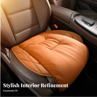 Nappa Leather Cushion Four Seasons Use Universal Pad Full Back Support Leather Driving Cushion for Commuters, Families, Long Drives