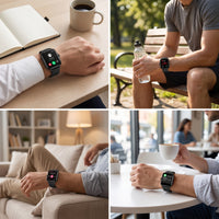 Smart Watch with Touchscreen Touch Screen Smartwatch with Silicone Strap Bluetooth Calling Watch Multi-Function for Workouts