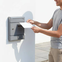 Wall-Mounted Locking Mailbox Weather-Resistant Wall-Mounted Metal Mailbox Secure Outdoor Post Box Sturdy Construction