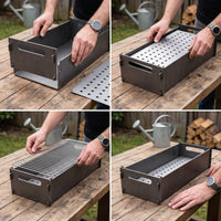 Portable Folding Charcoal BBQ Grill with Ash Catcher for Outdoor Camping