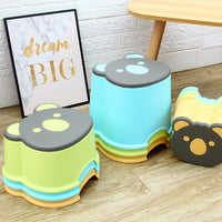 Thickened Cartoon Animal Plastic Stool for Kids and Adults - Non-Slip Bathroom and Home Use