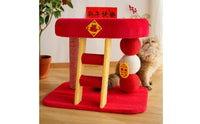 Cat Climbing Structure with Ladder Multi-Functional Cat Activity Soft Resting Area Top Perch Animal Furniture for Small Apartment