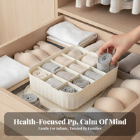 3 Pieces Underwear Compartment Box Stackable Drawer Organizer Foldable Design